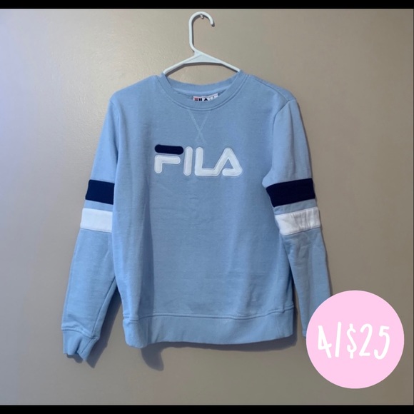 Fila Tops - Fila Blue Colorblock Crewneck Sweatshirt Size M